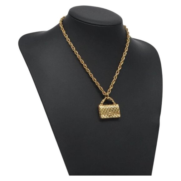 CHANEL Matelasse Necklace metal Gold CC Auth - Picture 1 of 15